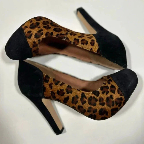 NEW!CorsocComo-Leopard cow hair, suede heel pumps size 8 - Picture 3 of 14